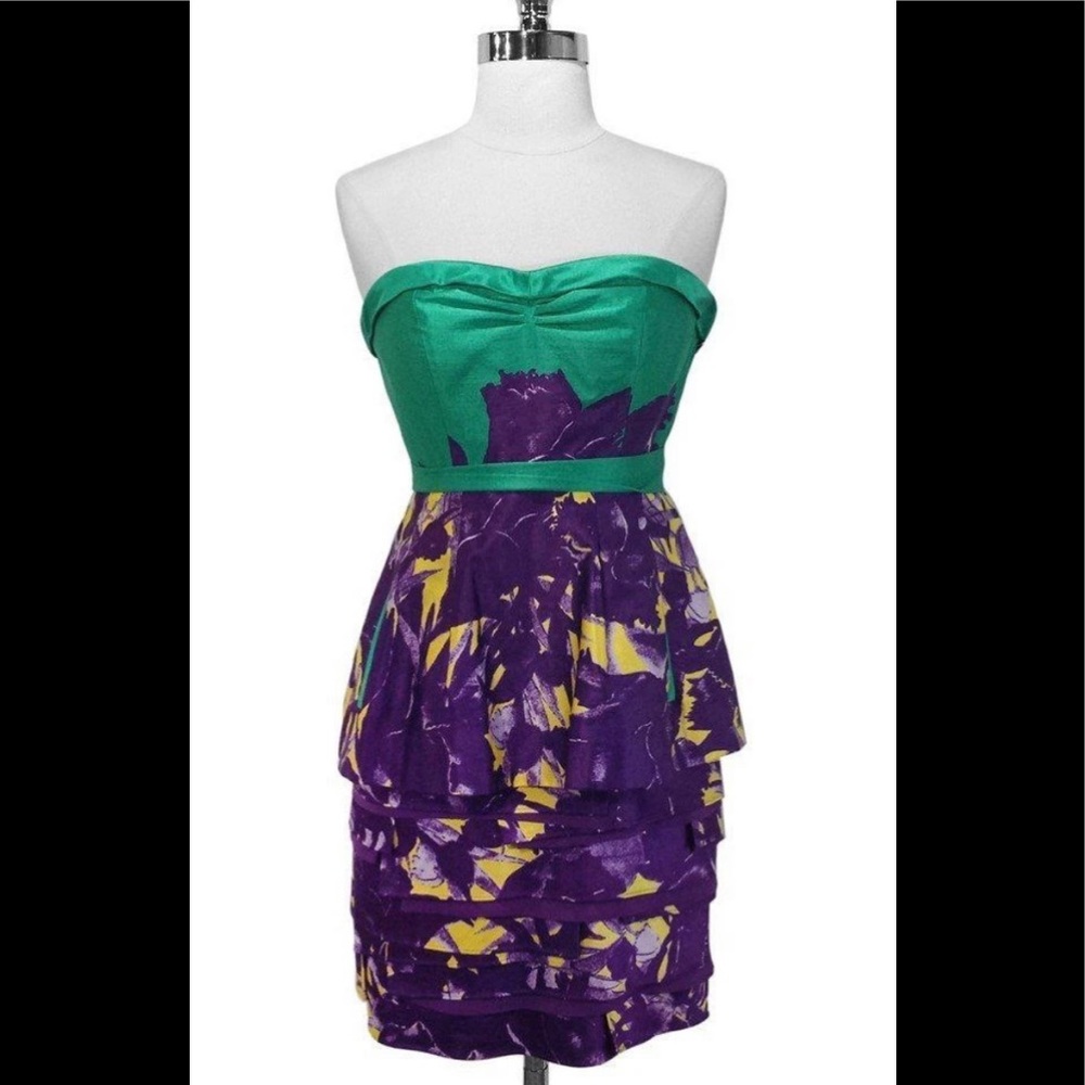 Tiered cocktail dress with detachable straps